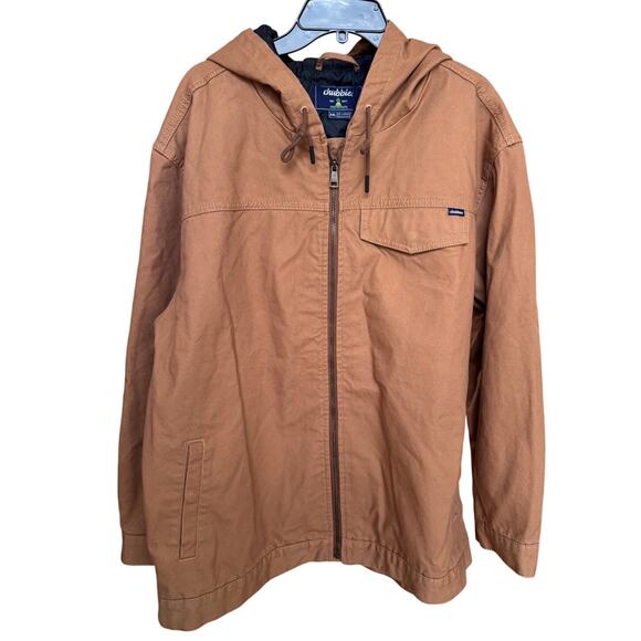 NEW CHUBBIES Men's Brown The Harvester Heavyweight Canvas Hooded Jacket Size 2XL - Picture 7 of 12